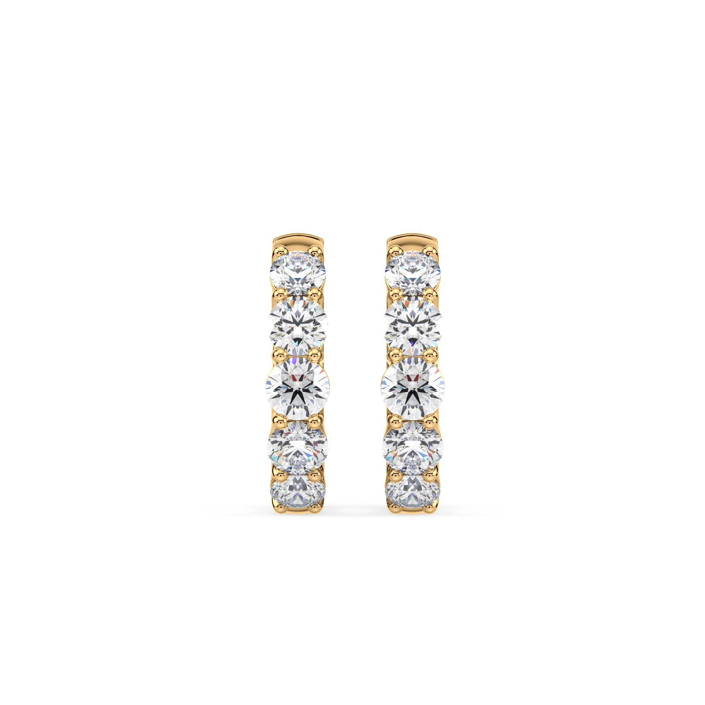 Radiant Five-Stone Diamond Hoop Earrings