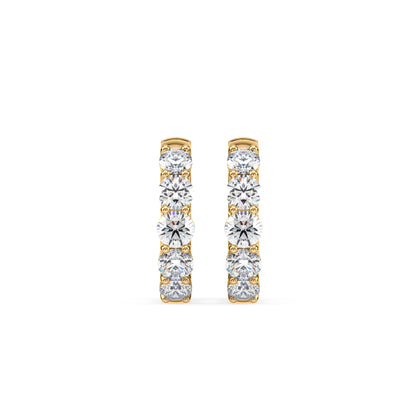 Radiant Five-Stone Diamond Hoop Earrings