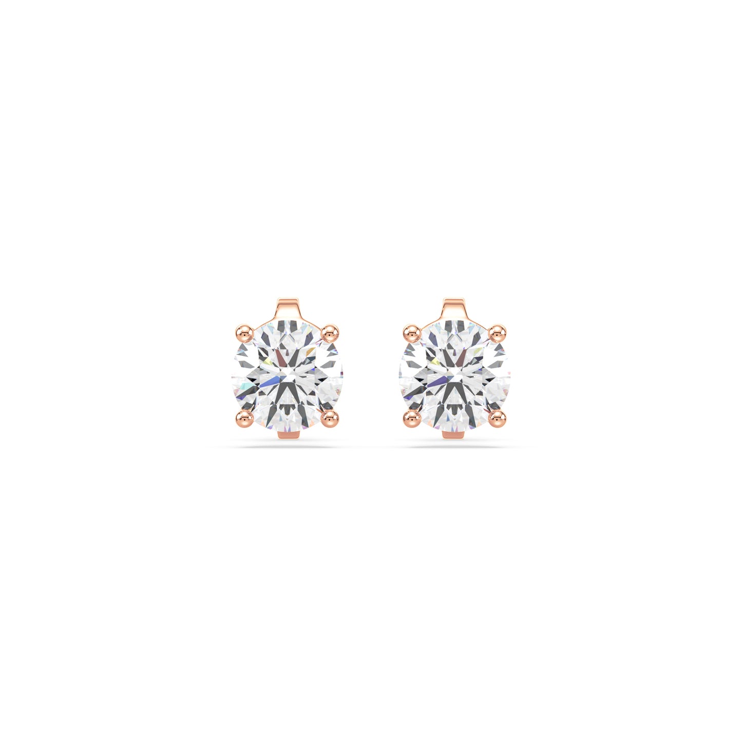 Elegant Two-Tone Solitaire Diamond Studs