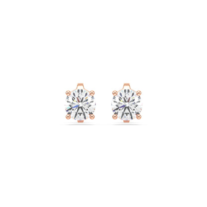 Elegant Two-Tone Solitaire Diamond Studs
