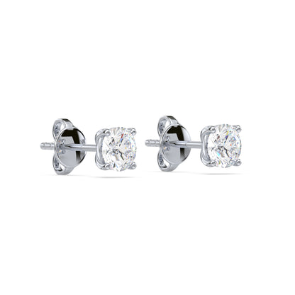 Elegant Two-Tone Solitaire Diamond Studs