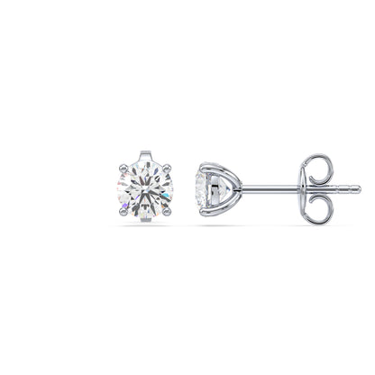 Elegant Two-Tone Solitaire Diamond Studs