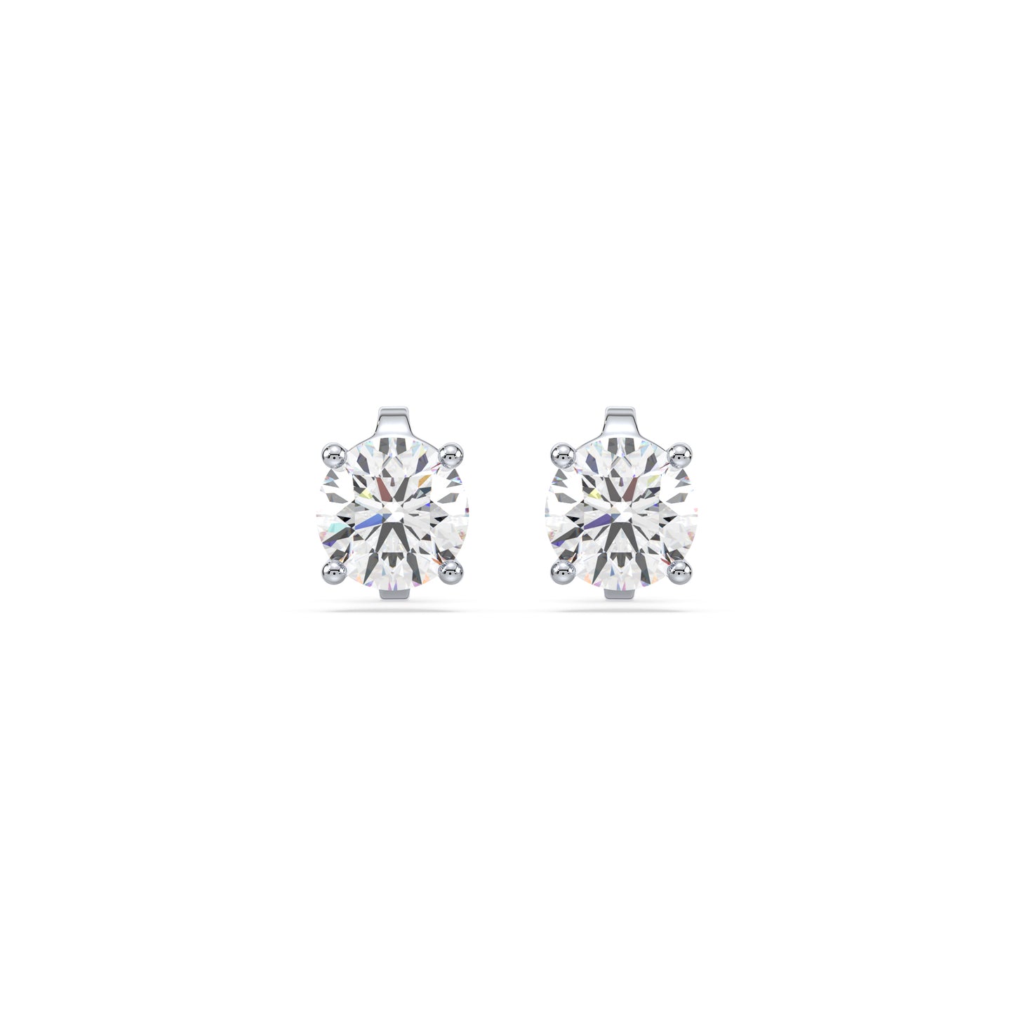 Elegant Two-Tone Solitaire Diamond Studs