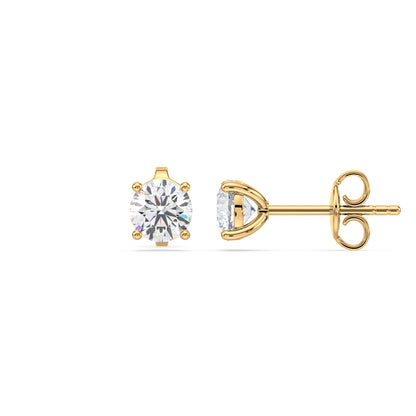 Elegant Two-Tone Solitaire Diamond Studs