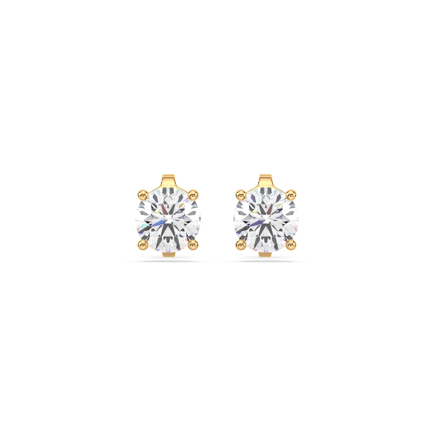 Elegant Two-Tone Solitaire Diamond Studs