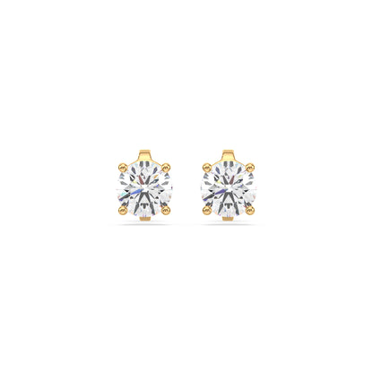Elegant Two-Tone Solitaire Diamond Studs