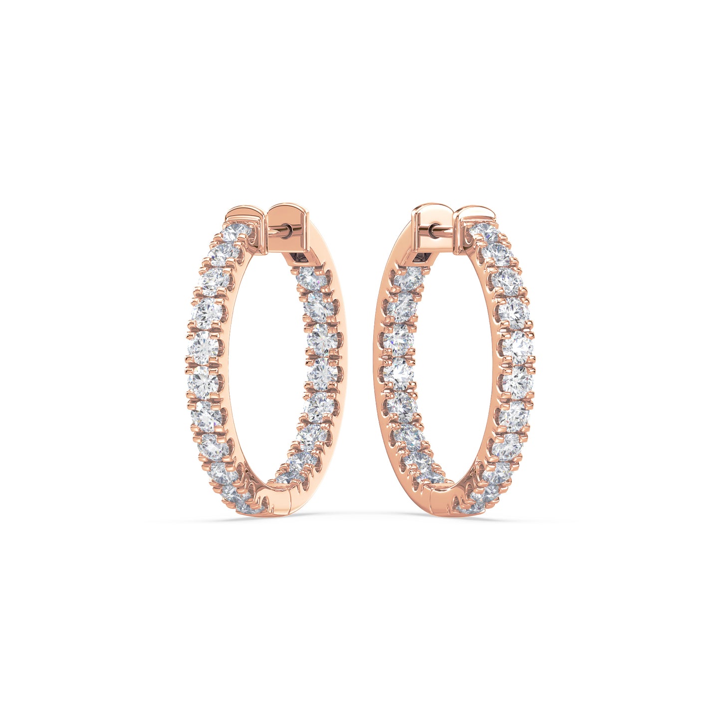 Classic Diamond Hoop Earrings
