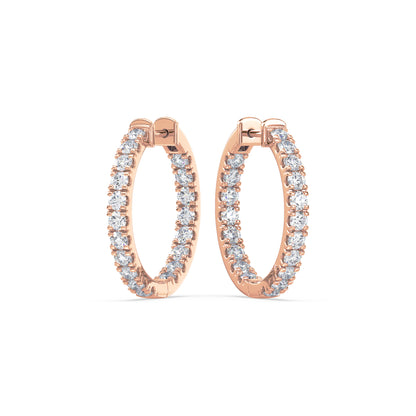 Classic Diamond Hoop Earrings