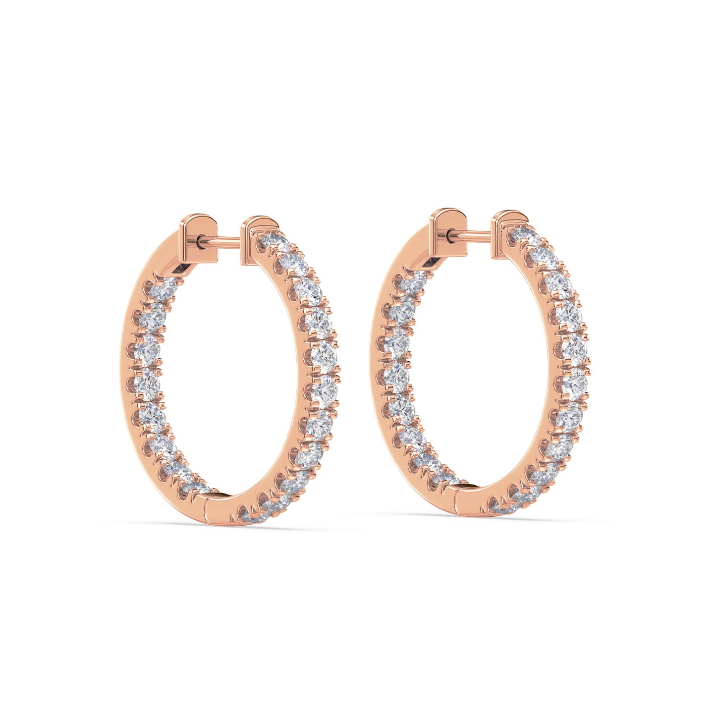 Classic Diamond Hoop Earrings