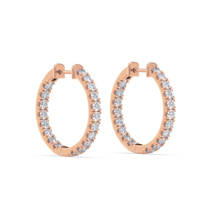 Classic Diamond Hoop Earrings