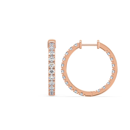 Classic Diamond Hoop Earrings