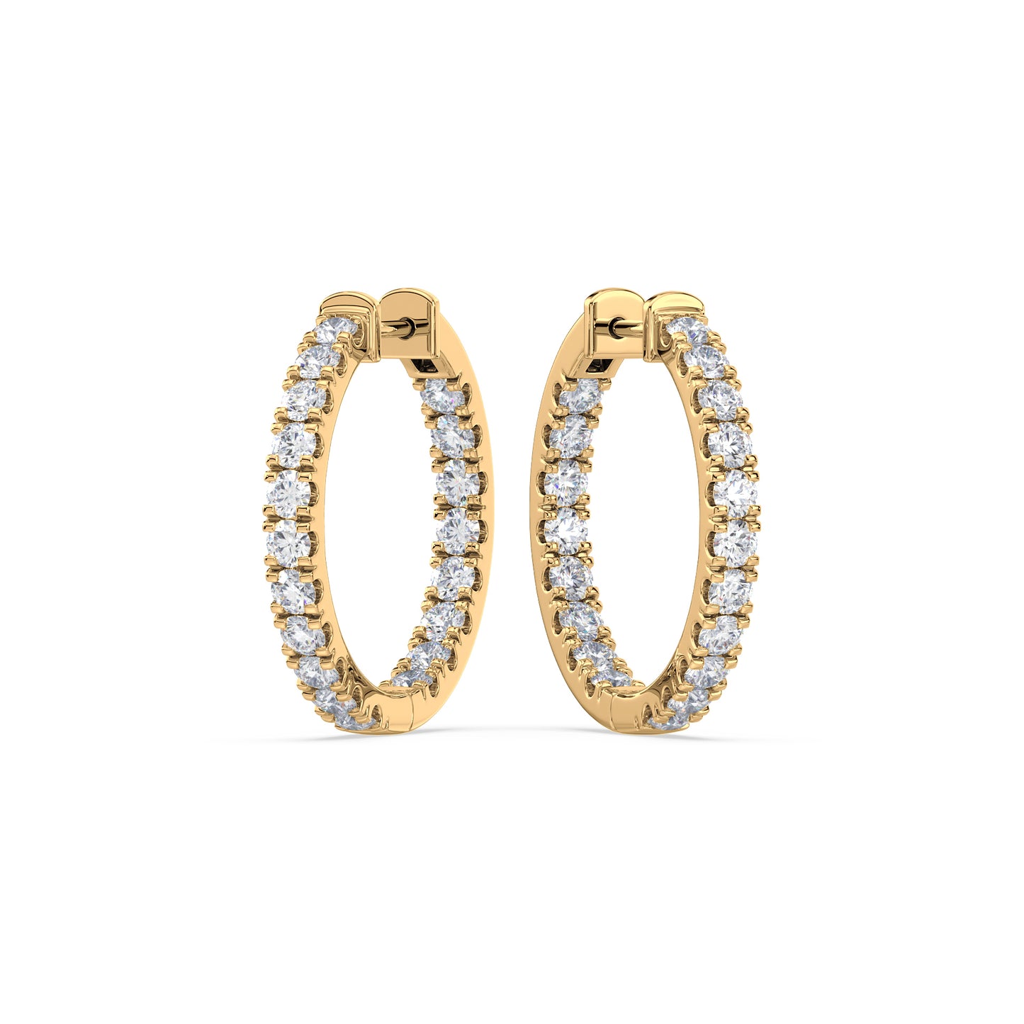 Classic Diamond Hoop Earrings