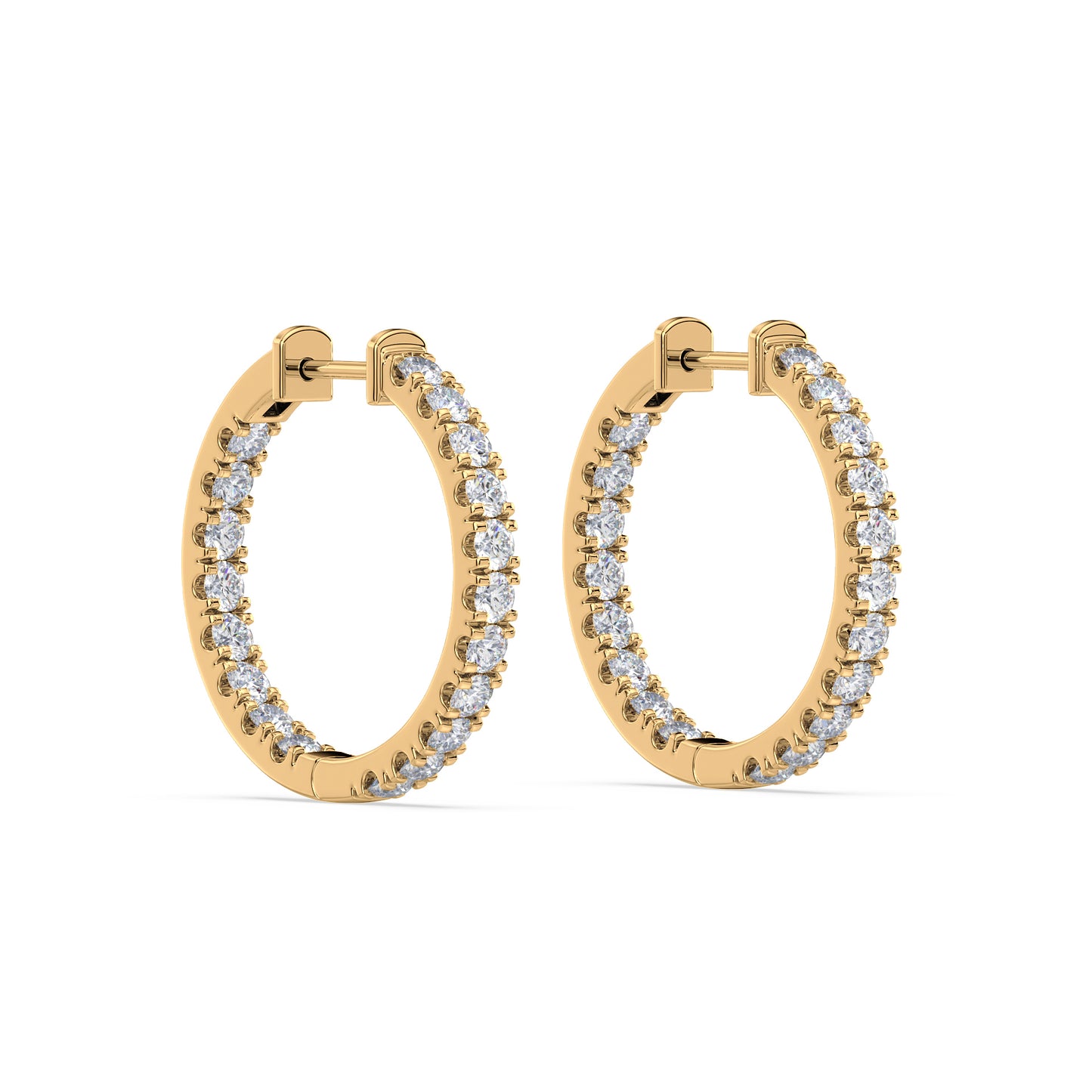 Classic Diamond Hoop Earrings