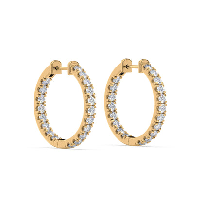Classic Diamond Hoop Earrings