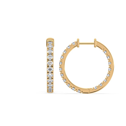 Classic Diamond Hoop Earrings