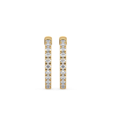 Classic Diamond Hoop Earrings