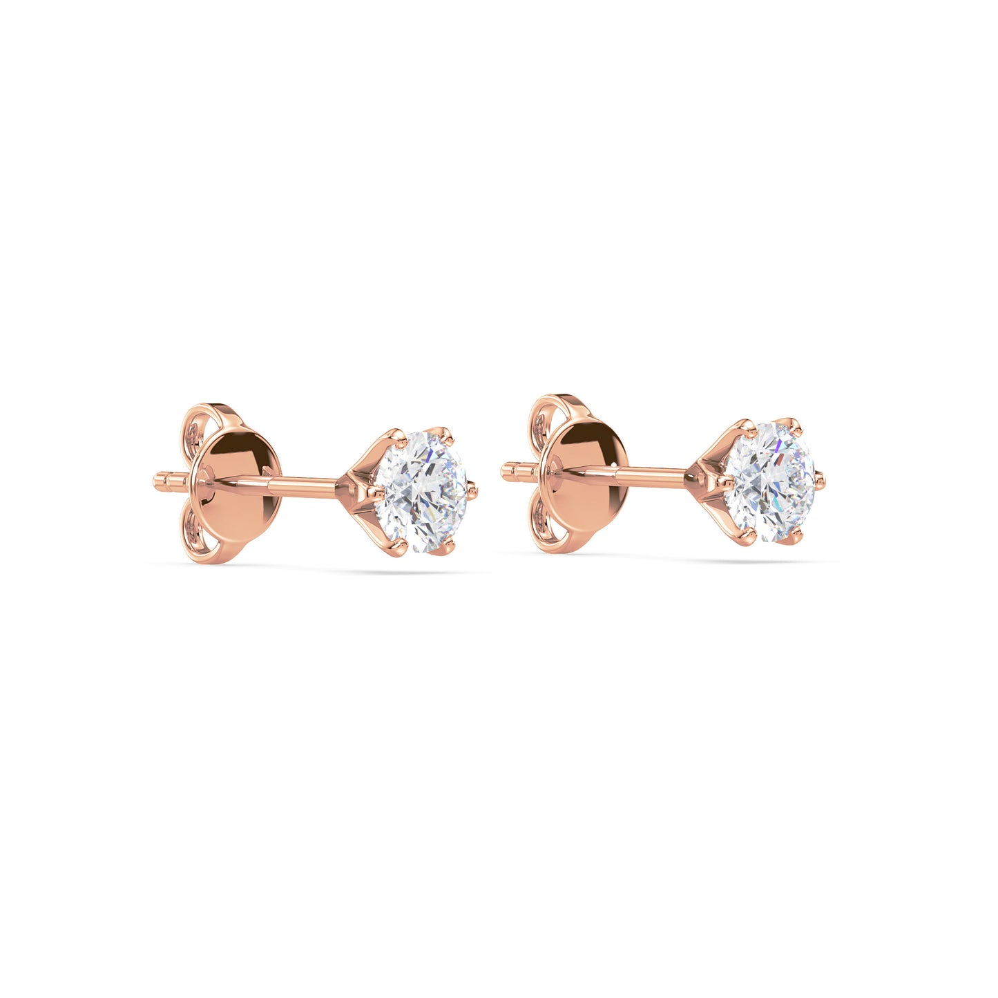 Radiant Solitaire Diamond Studs