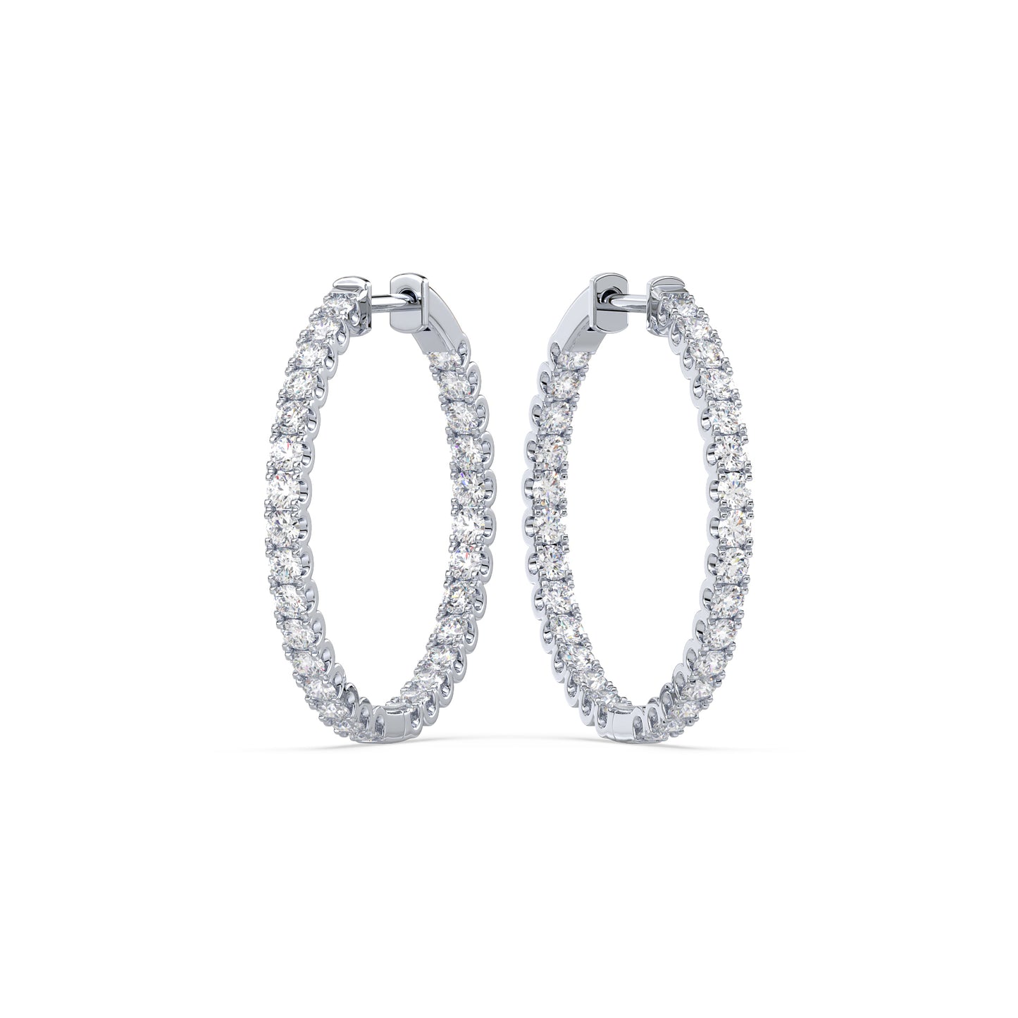Classic Diamond Hoop Earrings