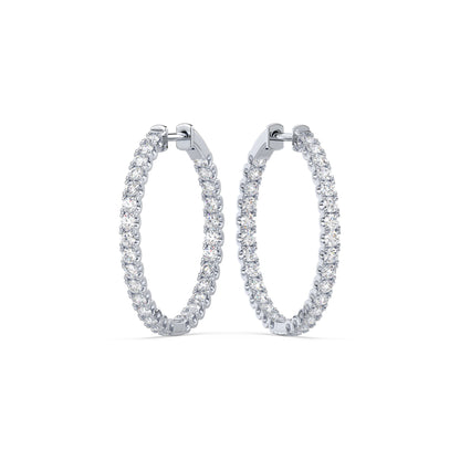 Classic Diamond Hoop Earrings