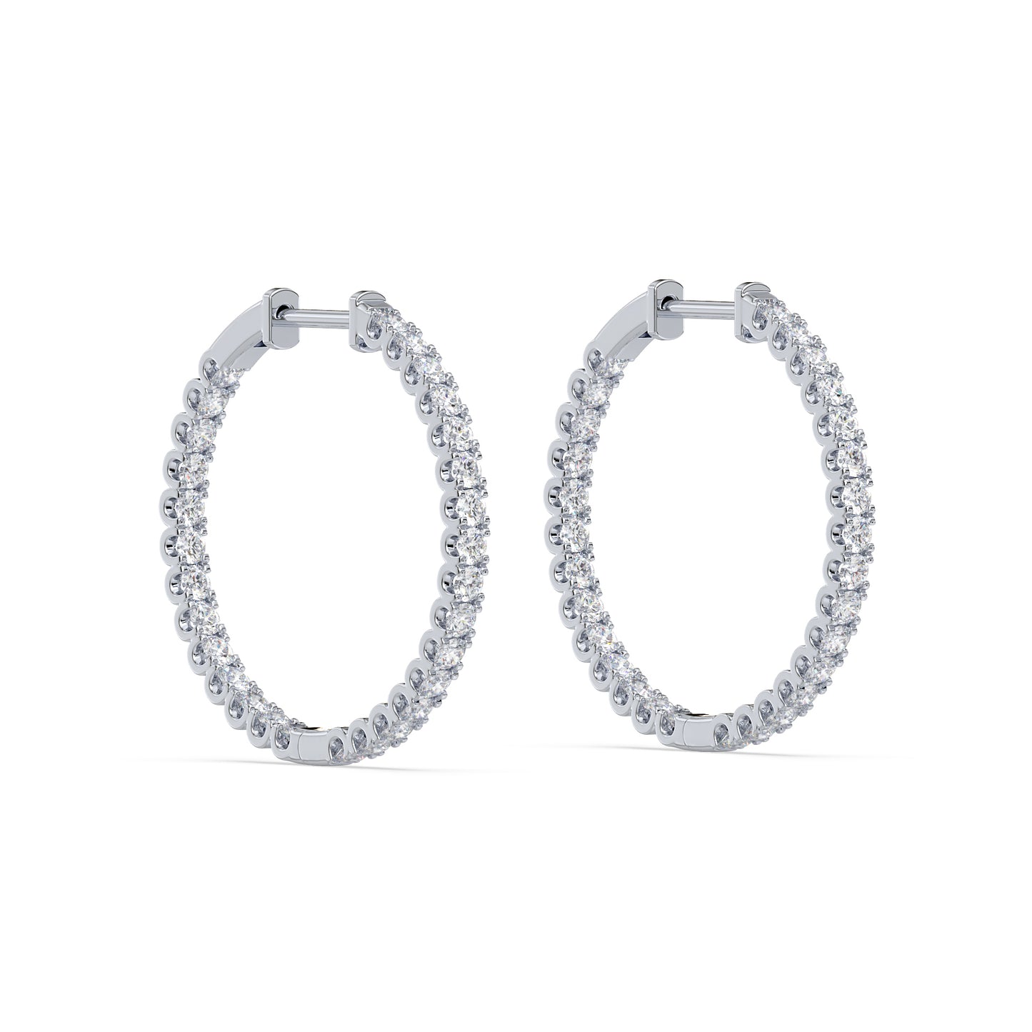 Classic Diamond Hoop Earrings