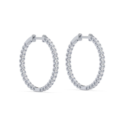 Classic Diamond Hoop Earrings
