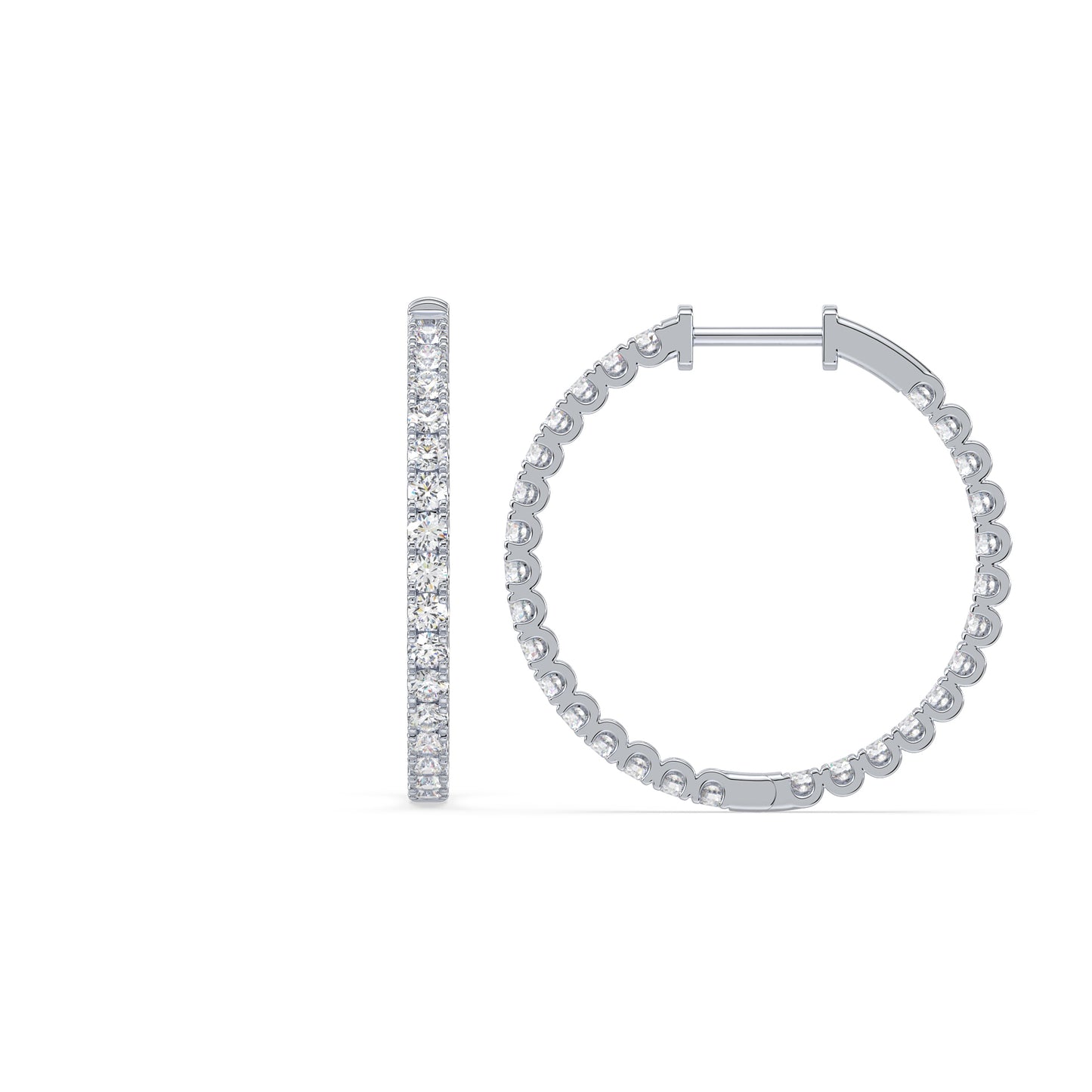 Classic Diamond Hoop Earrings
