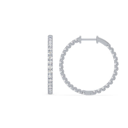 Classic Diamond Hoop Earrings