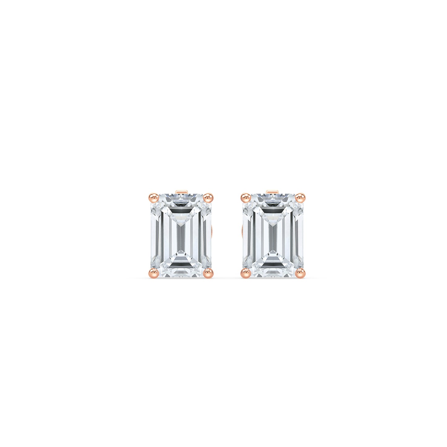 Emerald-Cut Diamond Stud Earrings