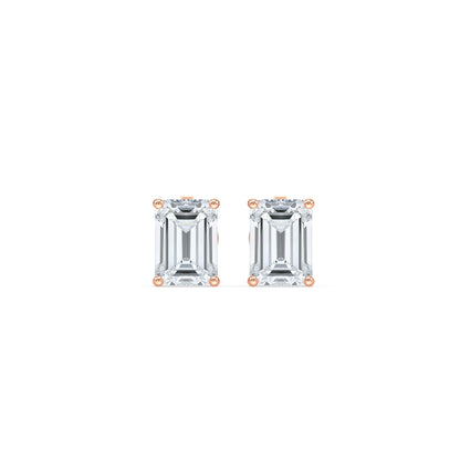 Emerald-Cut Diamond Stud Earrings