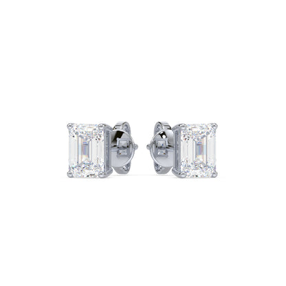 Emerald-Cut Diamond Stud Earrings