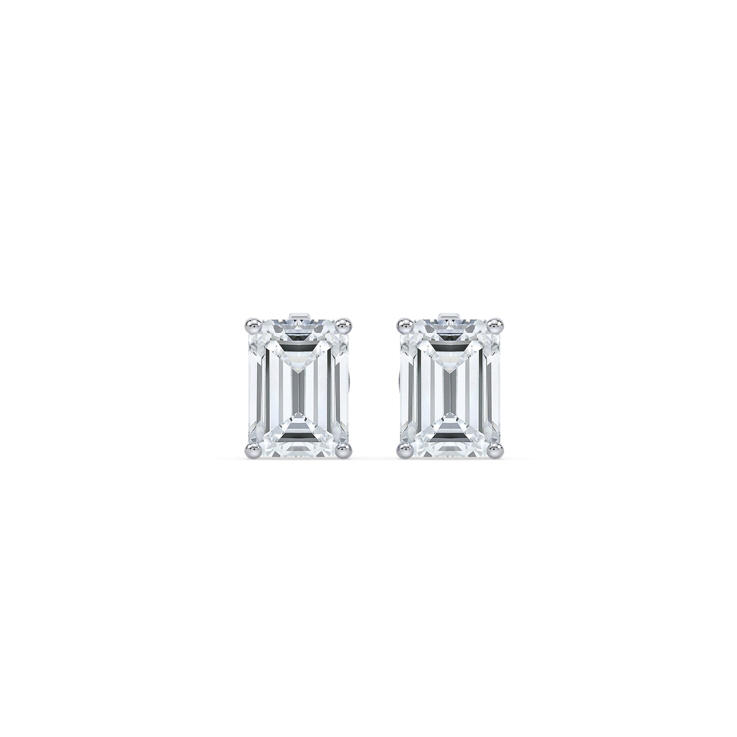 Emerald-Cut Diamond Stud Earrings