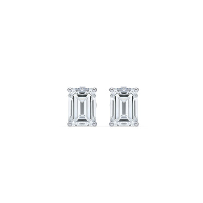 Emerald-Cut Diamond Stud Earrings