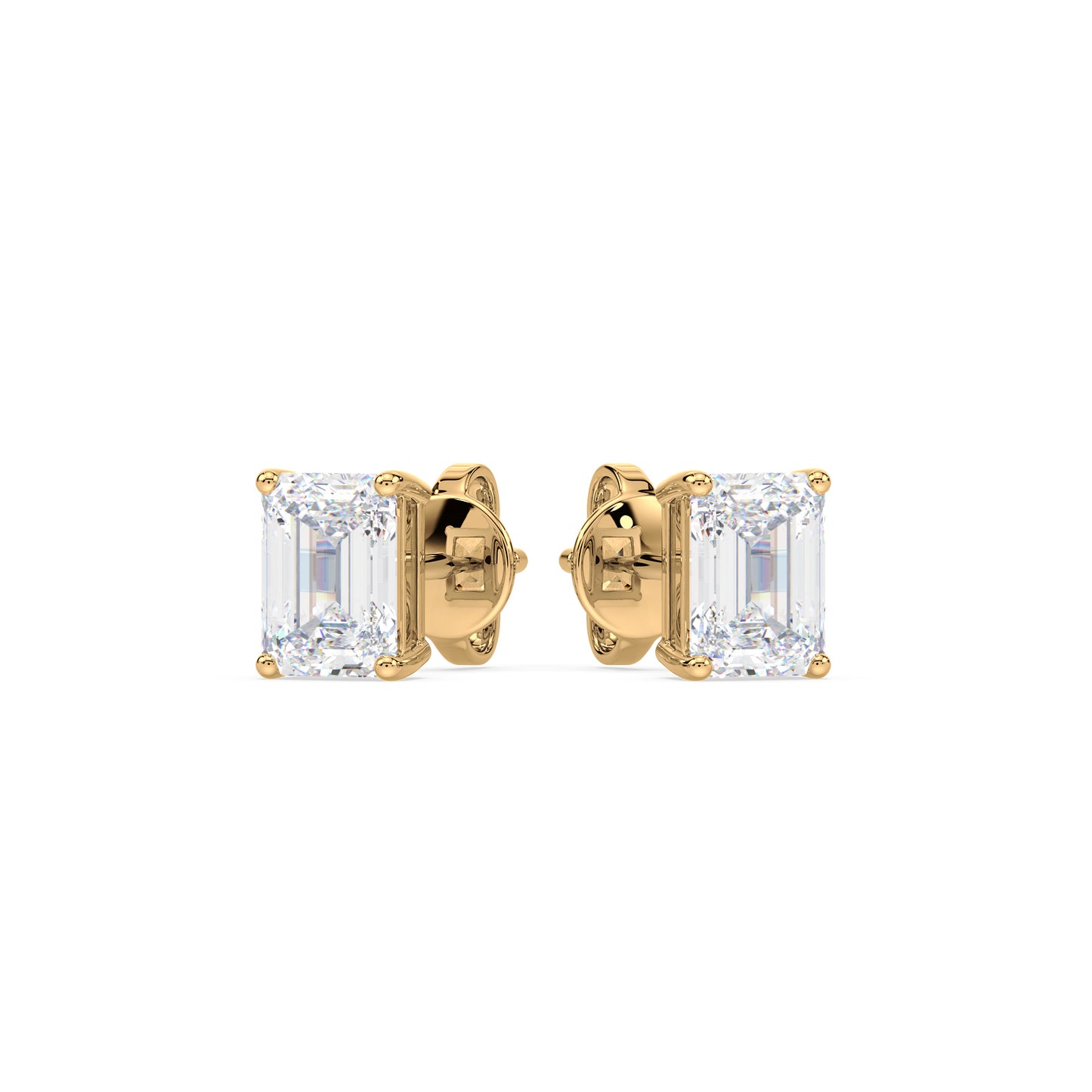Emerald-Cut Diamond Stud Earrings