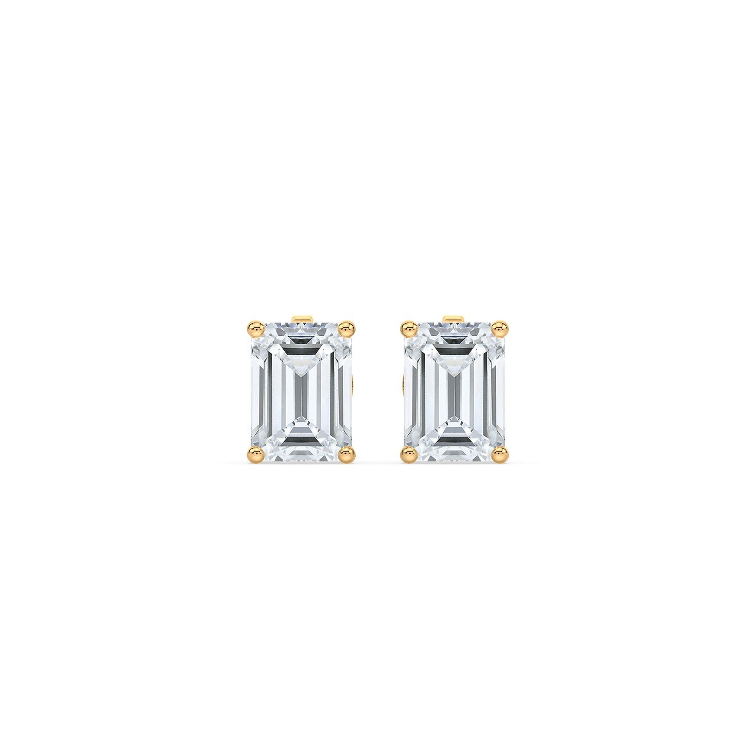 Emerald-Cut Diamond Stud Earrings