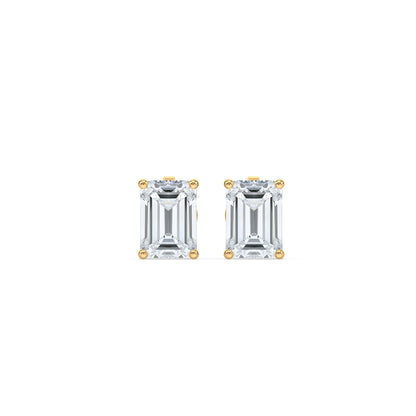 Emerald-Cut Diamond Stud Earrings