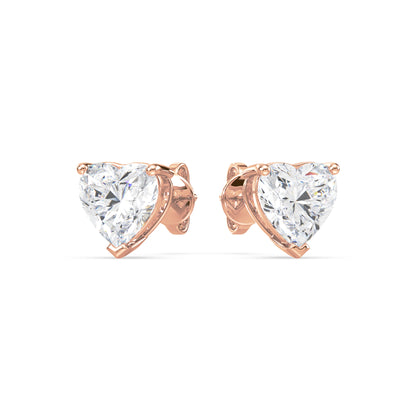 Romantic Heart Diamond Studs