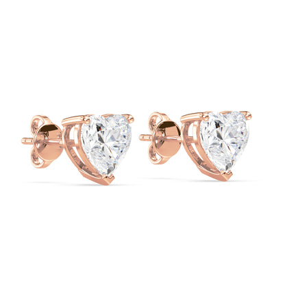 Romantic Heart Diamond Studs