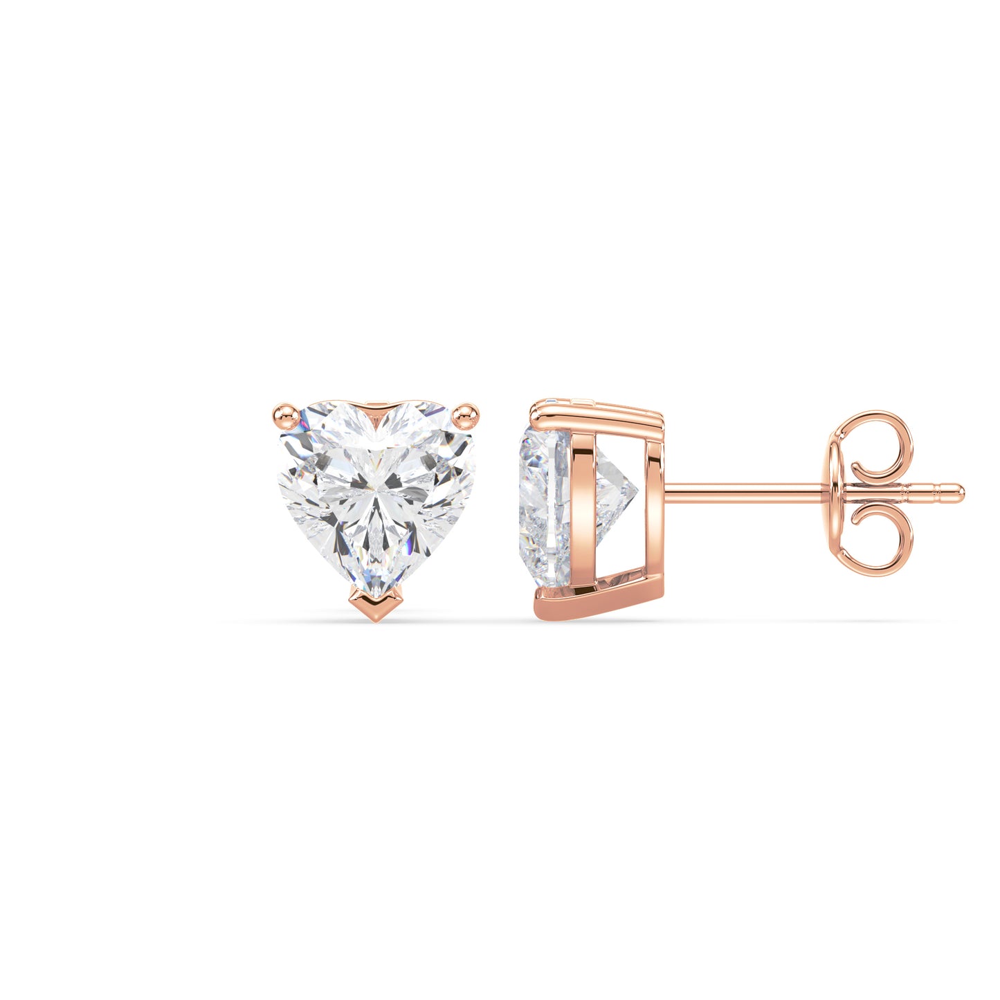 Romantic Heart Diamond Studs