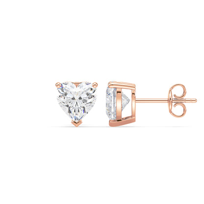 Romantic Heart Diamond Studs