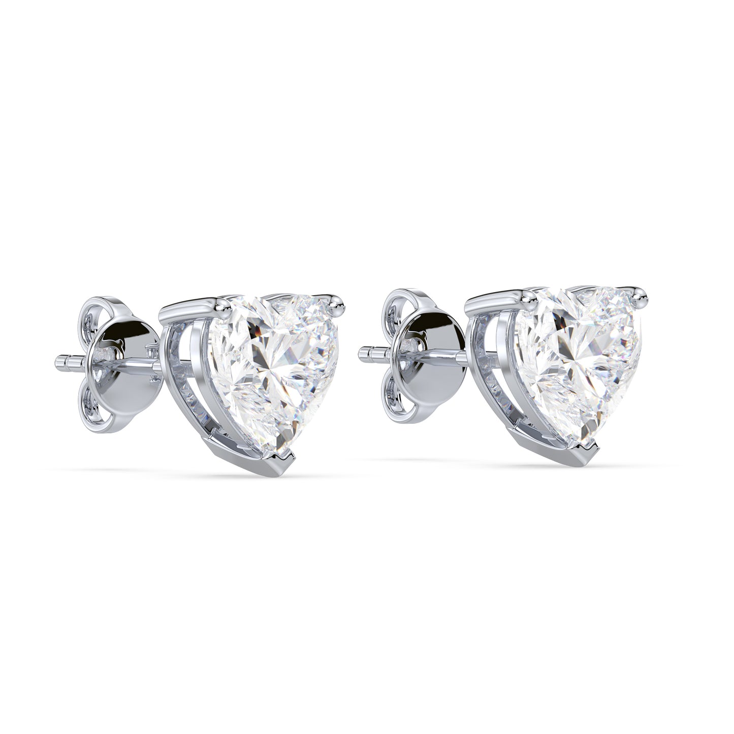 Romantic Heart Diamond Studs