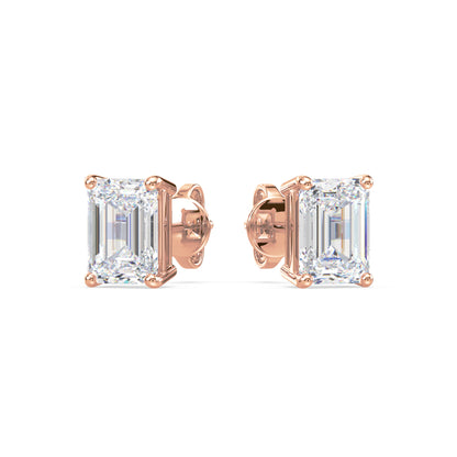 Bezel-Set Emerald Diamond Studs