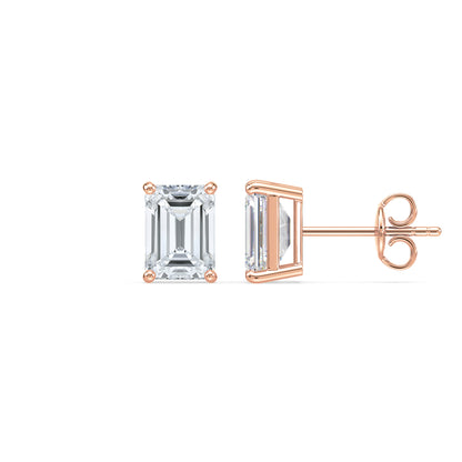 Bezel-Set Emerald Diamond Studs
