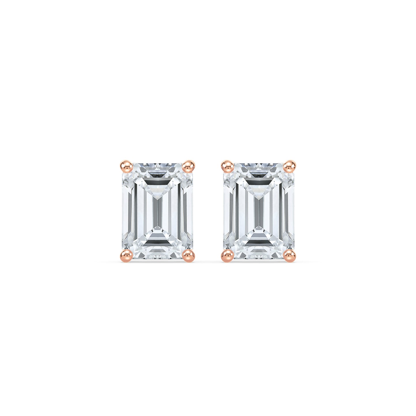 Bezel-Set Emerald Diamond Studs