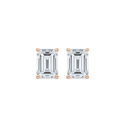 Bezel-Set Emerald Diamond Studs