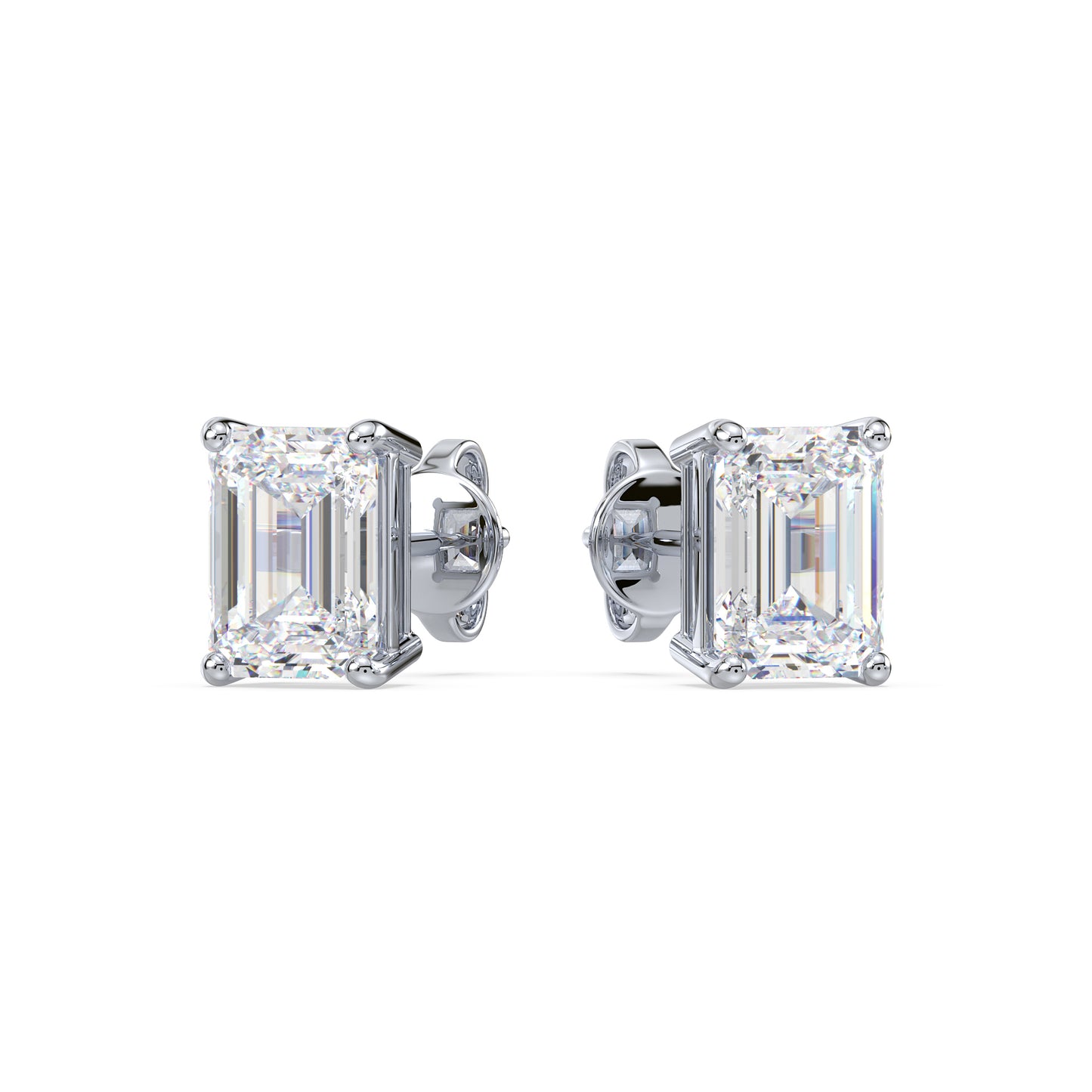 Bezel-Set Emerald Diamond Studs