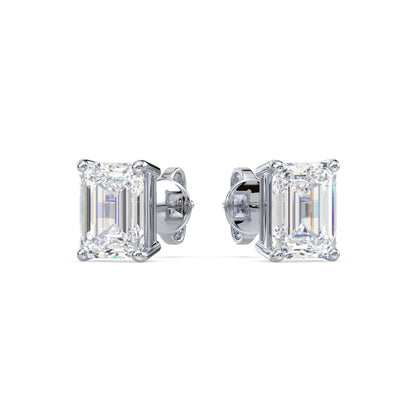 Bezel-Set Emerald Diamond Studs