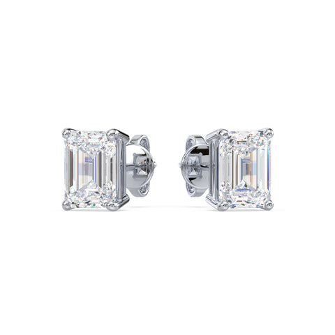 Bezel-Set Emerald Diamond Studs