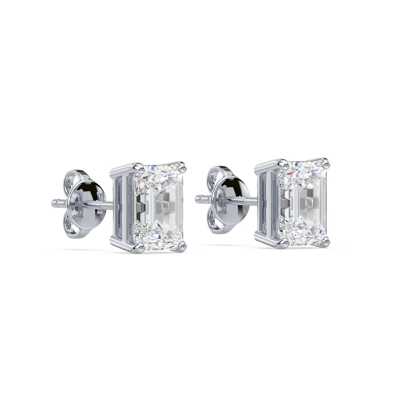 Bezel-Set Emerald Diamond Studs