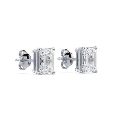 Bezel-Set Emerald Diamond Studs