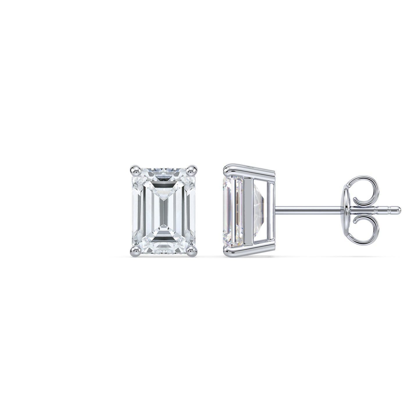 Bezel-Set Emerald Diamond Studs